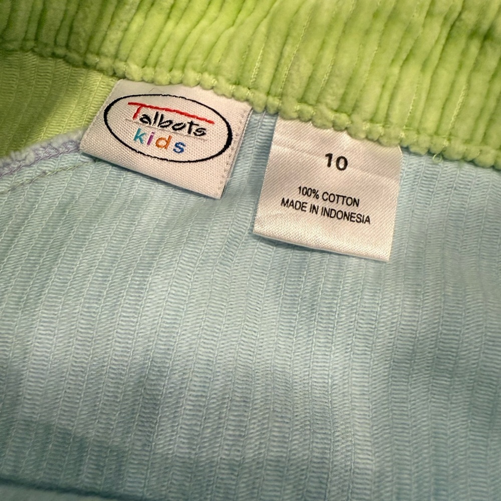 Talbots Colorblock Corduroy Mini Skirt - Lime, Light Blue, Lavender, Purple - Picture 8 of 9